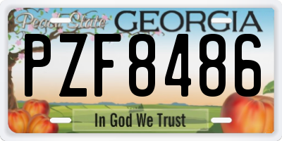 GA license plate PZF8486