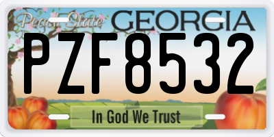 GA license plate PZF8532