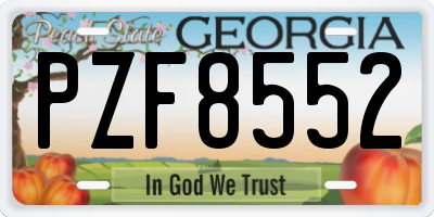 GA license plate PZF8552