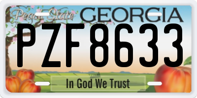 GA license plate PZF8633
