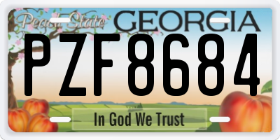 GA license plate PZF8684