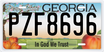 GA license plate PZF8696