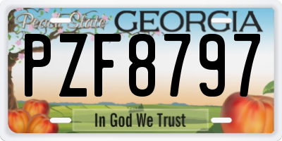 GA license plate PZF8797