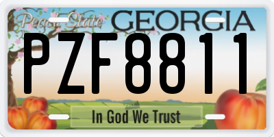 GA license plate PZF8811