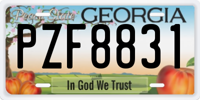 GA license plate PZF8831