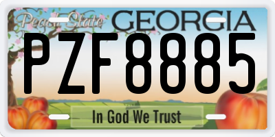 GA license plate PZF8885
