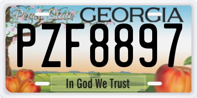 GA license plate PZF8897