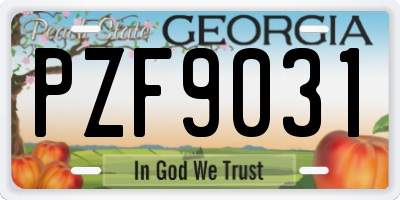 GA license plate PZF9031