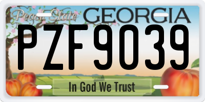 GA license plate PZF9039