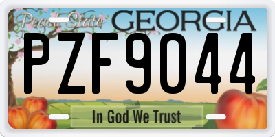 GA license plate PZF9044