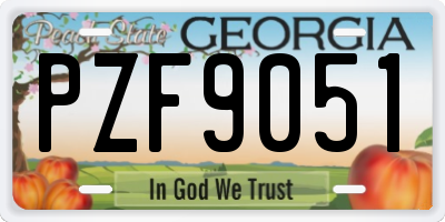 GA license plate PZF9051