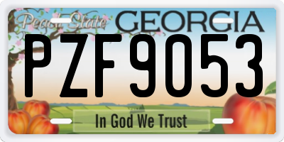 GA license plate PZF9053