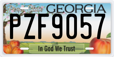 GA license plate PZF9057