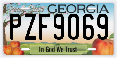 GA license plate PZF9069