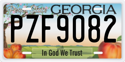 GA license plate PZF9082