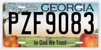 GA license plate PZF9083