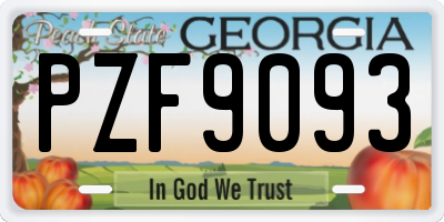 GA license plate PZF9093