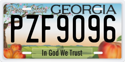 GA license plate PZF9096