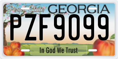 GA license plate PZF9099
