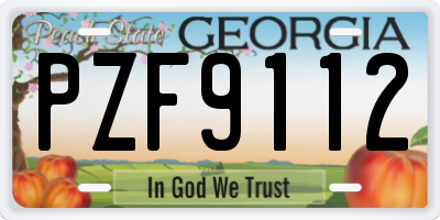 GA license plate PZF9112