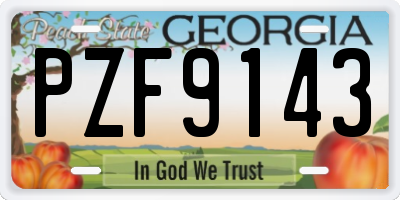 GA license plate PZF9143