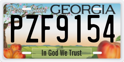 GA license plate PZF9154