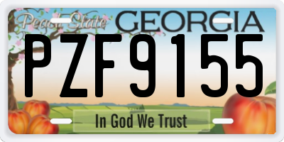 GA license plate PZF9155