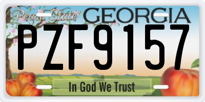 GA license plate PZF9157