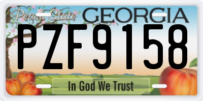 GA license plate PZF9158