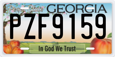 GA license plate PZF9159