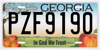 GA license plate PZF9190