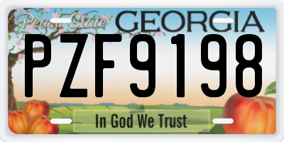 GA license plate PZF9198