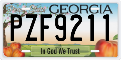 GA license plate PZF9211