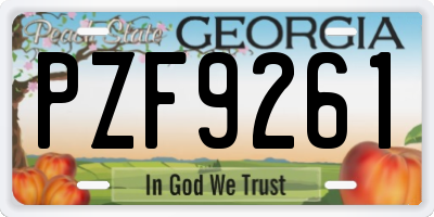 GA license plate PZF9261