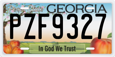 GA license plate PZF9327