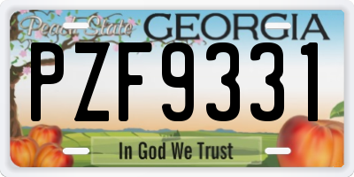 GA license plate PZF9331