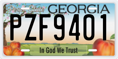 GA license plate PZF9401