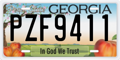 GA license plate PZF9411