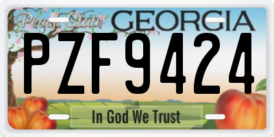 GA license plate PZF9424