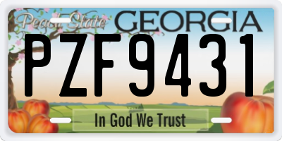 GA license plate PZF9431