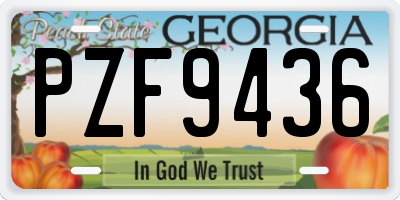 GA license plate PZF9436