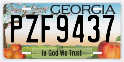 GA license plate PZF9437
