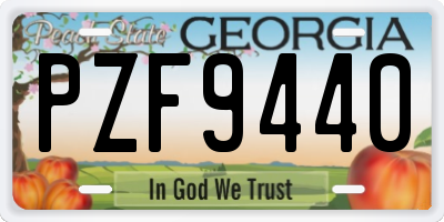 GA license plate PZF9440