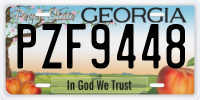 GA license plate PZF9448