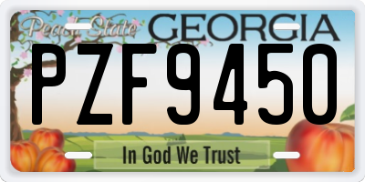GA license plate PZF9450