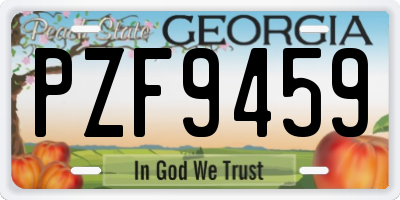 GA license plate PZF9459