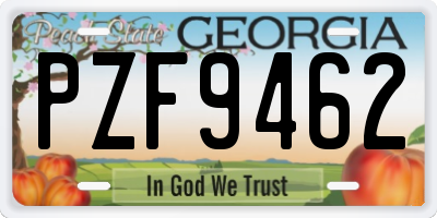 GA license plate PZF9462