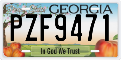 GA license plate PZF9471