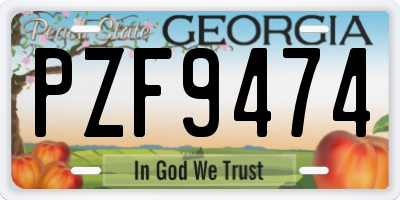 GA license plate PZF9474