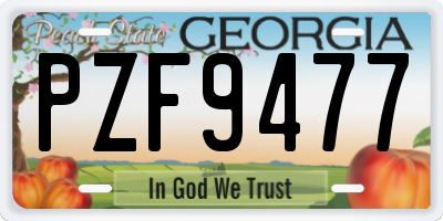 GA license plate PZF9477